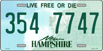 NH license plate 3547747