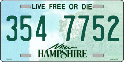 NH license plate 3547752