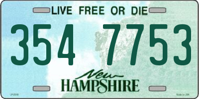 NH license plate 3547753