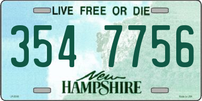 NH license plate 3547756