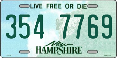 NH license plate 3547769