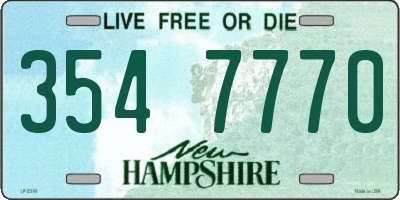 NH license plate 3547770