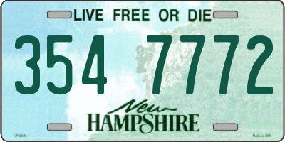 NH license plate 3547772