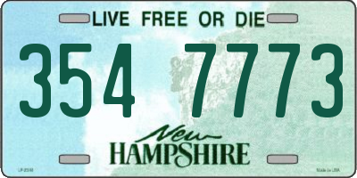 NH license plate 3547773