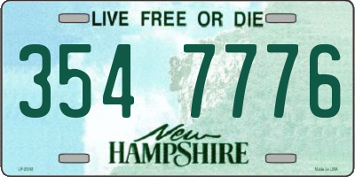 NH license plate 3547776