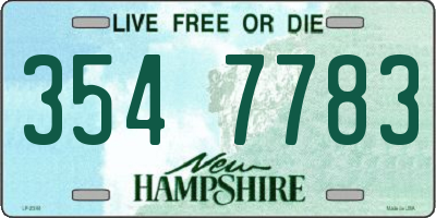 NH license plate 3547783