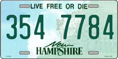 NH license plate 3547784