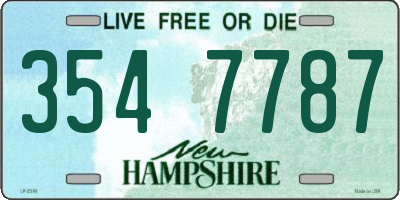 NH license plate 3547787