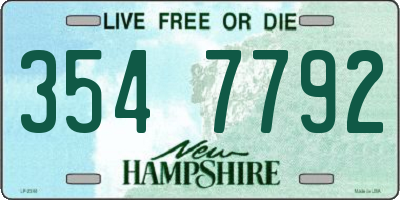 NH license plate 3547792