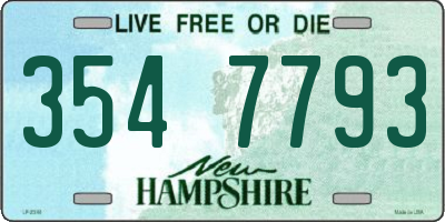 NH license plate 3547793