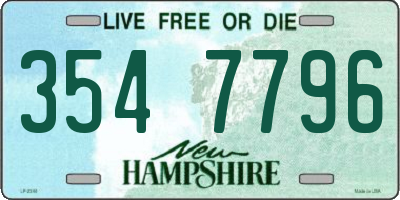 NH license plate 3547796