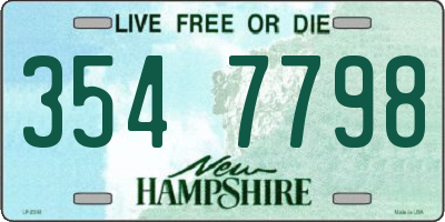 NH license plate 3547798