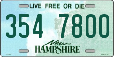 NH license plate 3547800