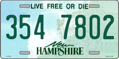 NH license plate 3547802