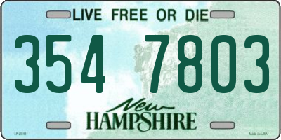 NH license plate 3547803