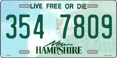 NH license plate 3547809