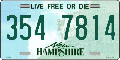 NH license plate 3547814