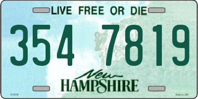 NH license plate 3547819