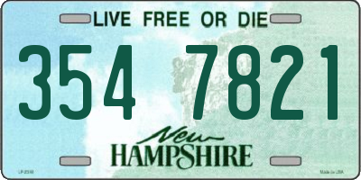 NH license plate 3547821