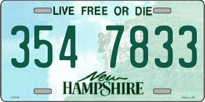 NH license plate 3547833