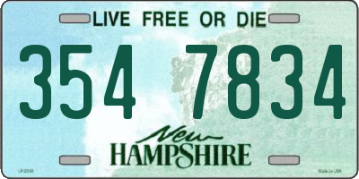 NH license plate 3547834