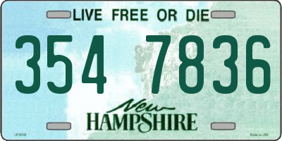 NH license plate 3547836