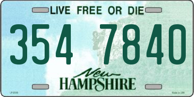NH license plate 3547840