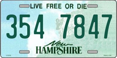 NH license plate 3547847