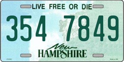 NH license plate 3547849