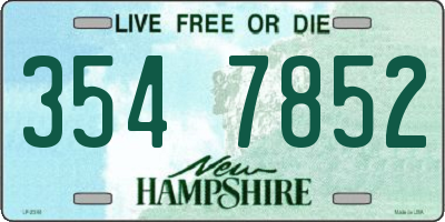 NH license plate 3547852