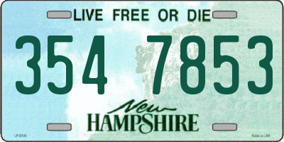 NH license plate 3547853