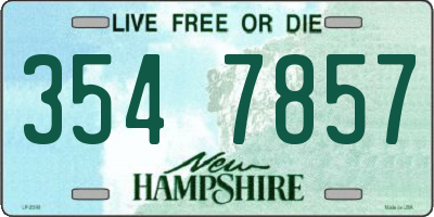 NH license plate 3547857