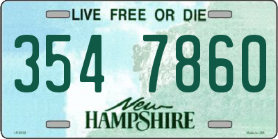 NH license plate 3547860