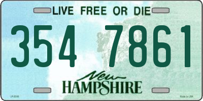 NH license plate 3547861