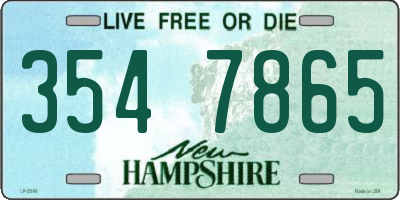 NH license plate 3547865