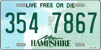 NH license plate 3547867