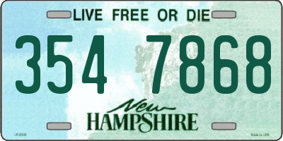 NH license plate 3547868
