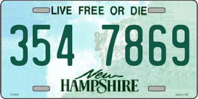 NH license plate 3547869