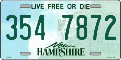 NH license plate 3547872
