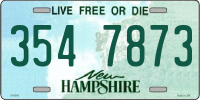 NH license plate 3547873