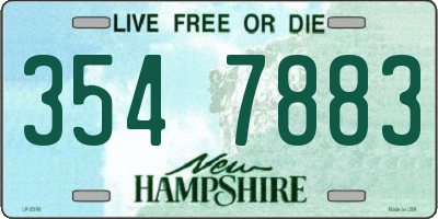 NH license plate 3547883