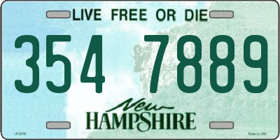 NH license plate 3547889