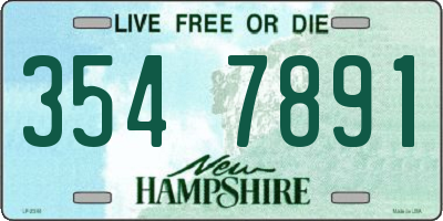 NH license plate 3547891
