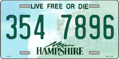 NH license plate 3547896