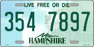 NH license plate 3547897