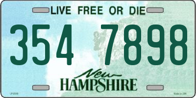 NH license plate 3547898
