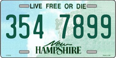 NH license plate 3547899