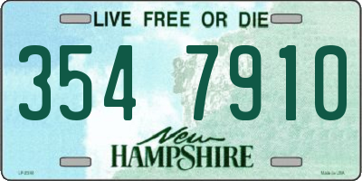 NH license plate 3547910