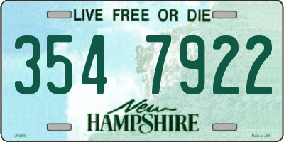 NH license plate 3547922