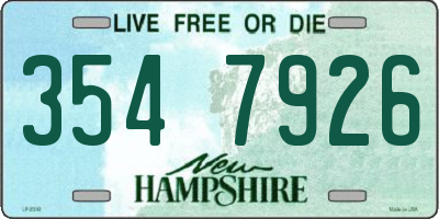 NH license plate 3547926